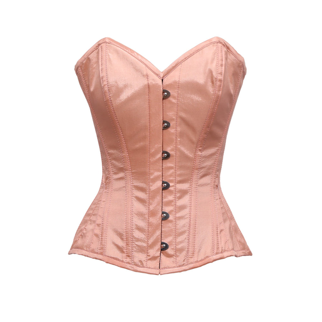 Rajda Peach Taffeta Overbust Corset